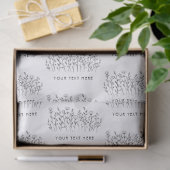 Papier Mousseline CUSTOM TEXT Chic Elegant Wildflower Line Art (Cadeau)