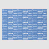 Papier Mousseline Customizable Blue Boys Name Font Collage (Recto)