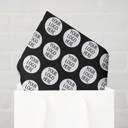 Papier Mousseline Customize Your Black White company logo pattern (Sac cadeau)