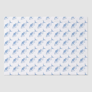 Papier Mousseline Cute Albacore Thon Poisson en Bleu et Blanc de l'E