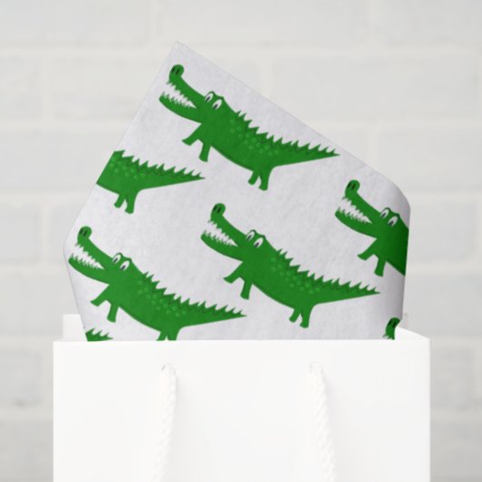 Papier Mousseline Cute Alligator Drawing (Sac cadeau)