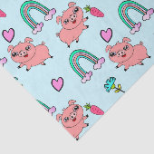 Papier Mousseline Cute and Quirky Pigs and Rainbows (Détail)