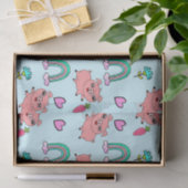 Papier Mousseline Cute and Quirky Pigs and Rainbows (Cadeau)