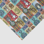 Papier Mousseline Cute Animal Collage Folk Art Design (Détail)