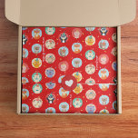 Papier Mousseline Cute Animals in Party Hats Kids Red Happy Birthday<br><div class="desc">Have a fun wildlife and pet inspired party with this adorable animal pattern tissue paper. Tissue paper has animals wearing party hats, bow ties, and crowns. There are cats, dogs, pandas, monkeys, polar bears, foxes, pigs, koalas, deer, and squirrels. The background has colorful confetti on red. Add up to three...</div>