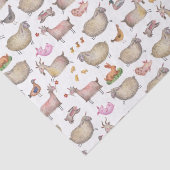 Papier Mousseline Cute Aquarelle ferme Grange Animaux Motif (Détail)