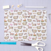 Papier Mousseline Cute Aquarelle ferme Grange Animaux Motif (Artisanat)