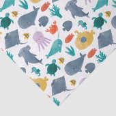 Papier Mousseline Cute Aquarelle Océan Animaux Motif (Détail)