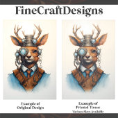 Papier Mousseline Cute aquarelle Steampunk Reindeer D7 Découpage