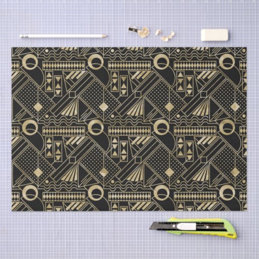 Papier Mousseline Cute art déco motif tissu (Artisanat)