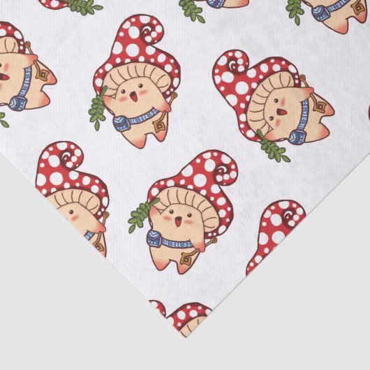Papier Mousseline Cute automne fourrage de champignons (Détail)