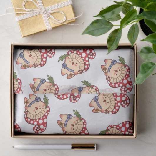 Papier Mousseline Cute automne fourrage de champignons (Cadeau)