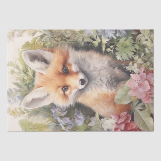Papier Mousseline Cute Baby Fox (Recto)
