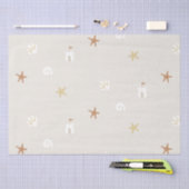 Papier Mousseline Cute Beach Seashell Sandcastle Starfish (Artisanat)