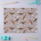 Papier Mousseline Cute Beagles Paws and Bones Gray (Artisanat)