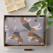 Papier Mousseline Cute Beagles Paws and Bones Gray (Cadeau)