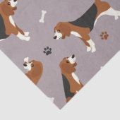 Papier Mousseline Cute Beagles Paws and Bones Gray (Détail)