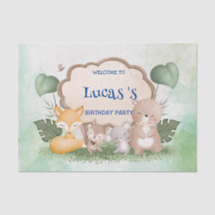 Papier Mousseline Cute Bear squirrel jungle tropicale fête d'anniver