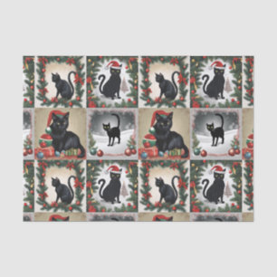 Papier Mousseline Cute Black Cats Noël Collage pour Amoureux de les 