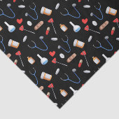 Papier Mousseline Cute Black Pattern Nurse Medical (Détail)