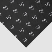 Papier Mousseline Cute Black White Heart Valentines Motif de la Jour (Détail)