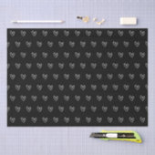 Papier Mousseline Cute Black White Heart Valentines Motif de la Jour (Artisanat)