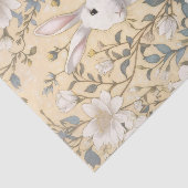 Papier Mousseline Cute Blanc Bunny Pastel Jaune Floral (Détail)