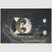 Papier Mousseline Cute Blanc Steampunk Dieselpunk Chat AQ9 Découpage (Recto)