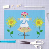Papier Mousseline Cute Blonde Pigtails Scarecrow (Artisanat)