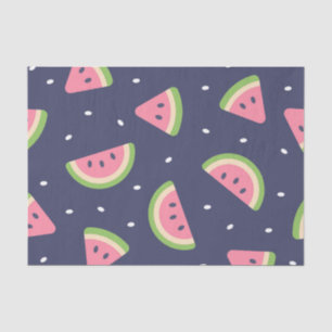 Papier Mousseline Cute Blue Green Boy's Birthday Watermelon Fruit