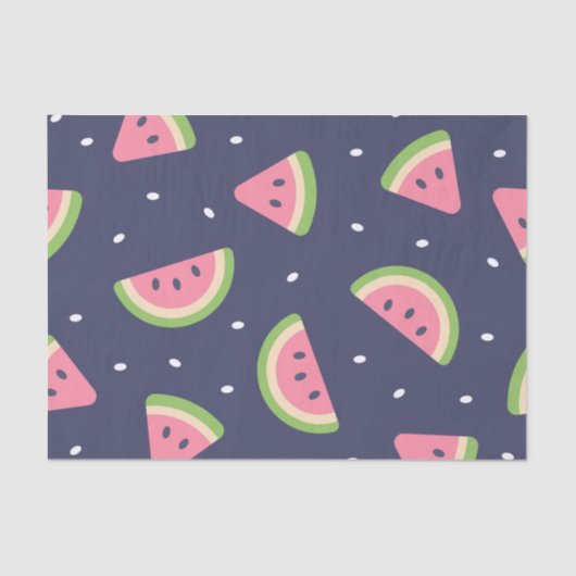 Papier Mousseline Cute Blue Green Boy's Birthday Watermelon Fruit (Recto)