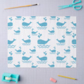 Papier Mousseline Cute Blue Whale Seamless Ocean Pattern (1) (Artisanat)