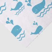 Papier Mousseline Cute Blue Whale Seamless Ocean Pattern (1) (Détail)