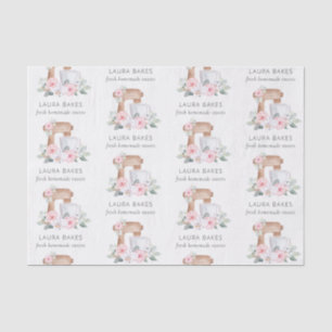 Papier Mousseline Cute Blush Rose Floral Gâteau Mixer Boulangerie Re