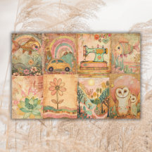 Cute Boho Hippie Aquarelle Junk Journal
