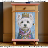 Papier Mousseline Cute Boho Royal Westie Dog, Crown EV7 Decoupage