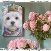 Papier Mousseline Cute Boho Royal Westie Dog, Crown EV7 Decoupage