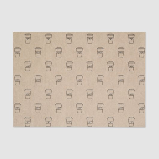 Papier Mousseline Cute Brown Coffee Cup Coffee Shop (Recto)