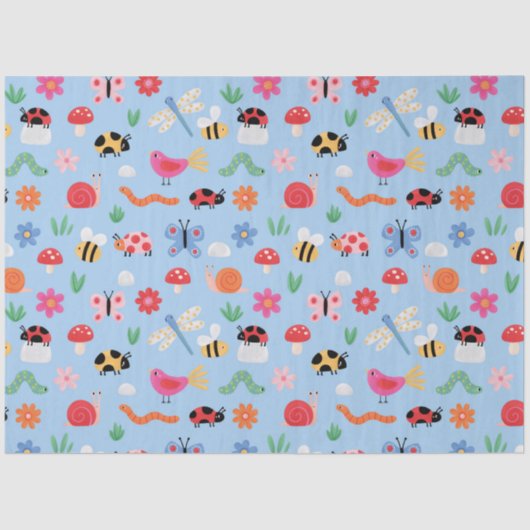 Papier Mousseline Cute Bugs Tissue Paper (Recto)