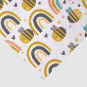 Papier Mousseline Cute Bumble Bee et Rainbows Motif (Détail)