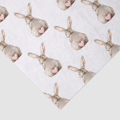 Papier Mousseline Cute Bunny Rabbit Pink Heart Tail Baby Shower (Détail)