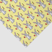 Papier Mousseline Cute bunny rabbit with vegetables (Détail)