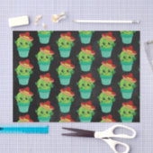 Papier Mousseline Cute Cactus dans un Sombrero sur tableau noir (Artisanat)