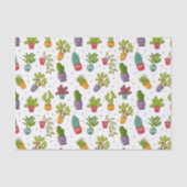 Papier Mousseline Cute Cactus Nature Succulents Motif (Recto)