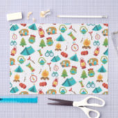 Papier Mousseline Cute Camping motif tissu (Artisanat)