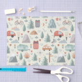 Papier Mousseline Cute Camping, Randonnée, Ourdoors et le thème de l (Artisanat)