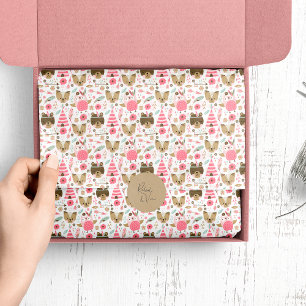 Papier Mousseline Cute Camping Woodland Animaux Motif