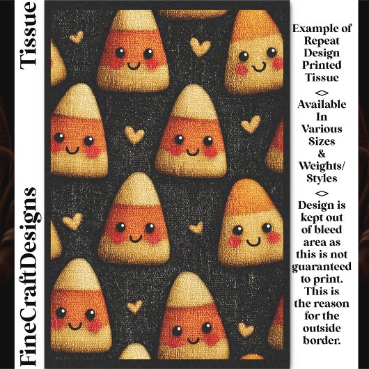 Papier Mousseline Cute Candy Corn Repeat Design DW1 Decoupage