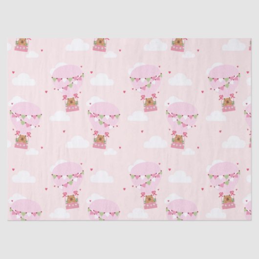 Papier Mousseline Cute Capybara Hot Air Balloon (Recto)