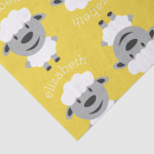 Papier Mousseline Cute Cartoon Farm Sheep - jaune et gris (Détail)